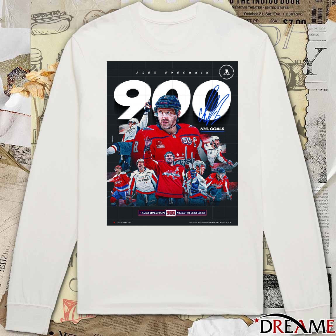 Alex Ovechkin’s 900th NHL All-Time Goals Leader Washington Capitals Signature Poster t-shirt