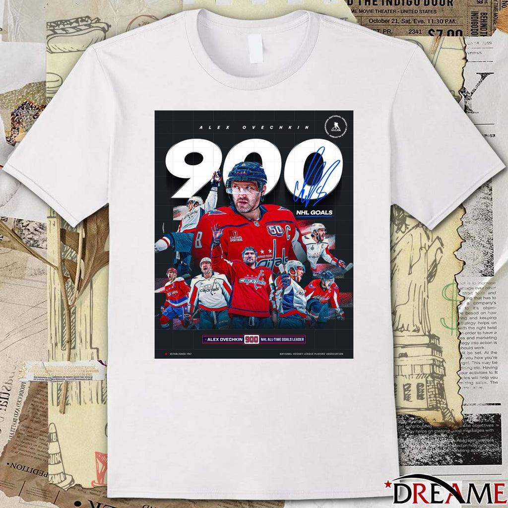 Alex Ovechkin’s 900th NHL All-Time Goals Leader Washington Capitals Signature Poster t-shirt