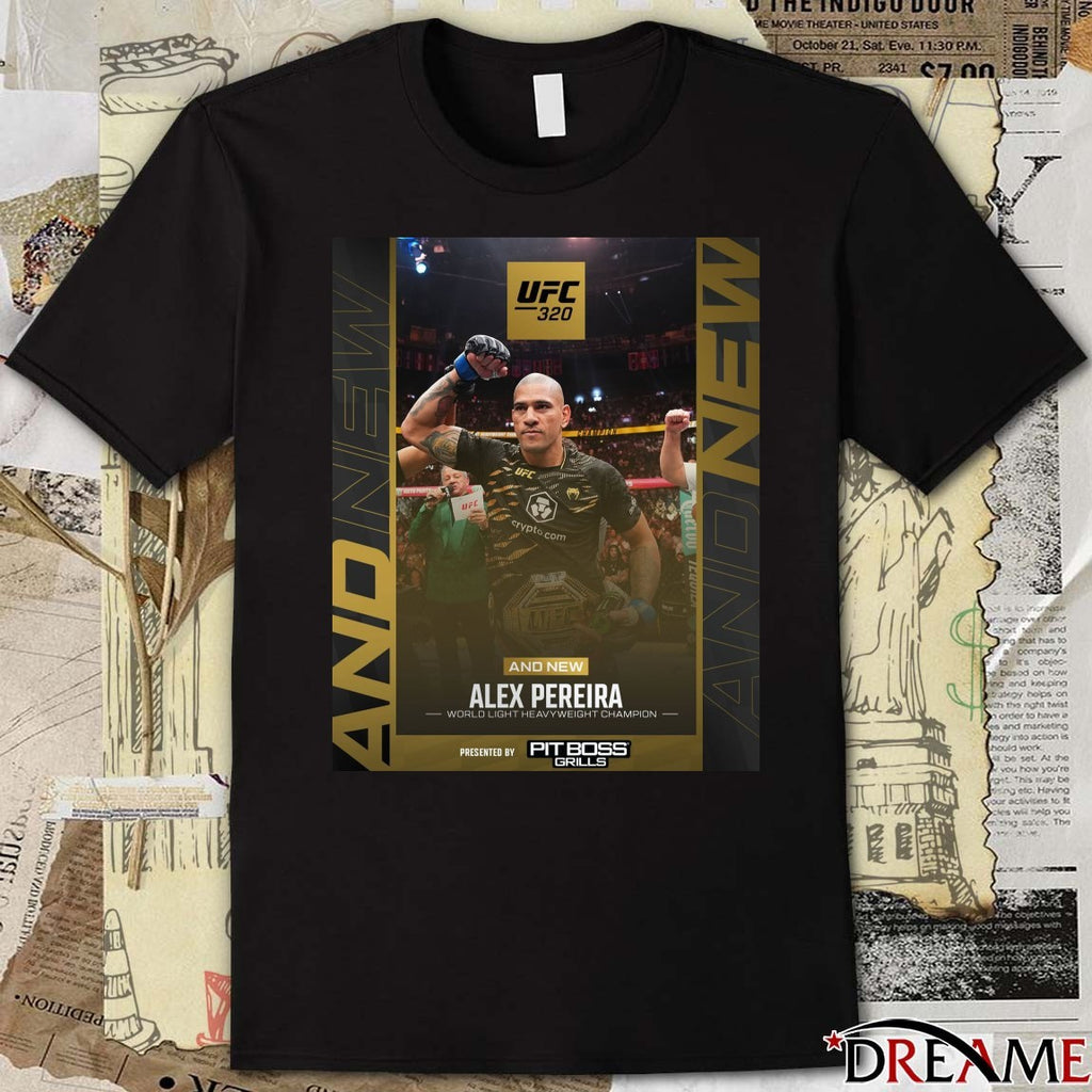 Alex Pereira UFC World Light Heavyweight Champion at UFC 320 in Las Vegas, Nevada, on October 5, 2025 Poster t-shirt
