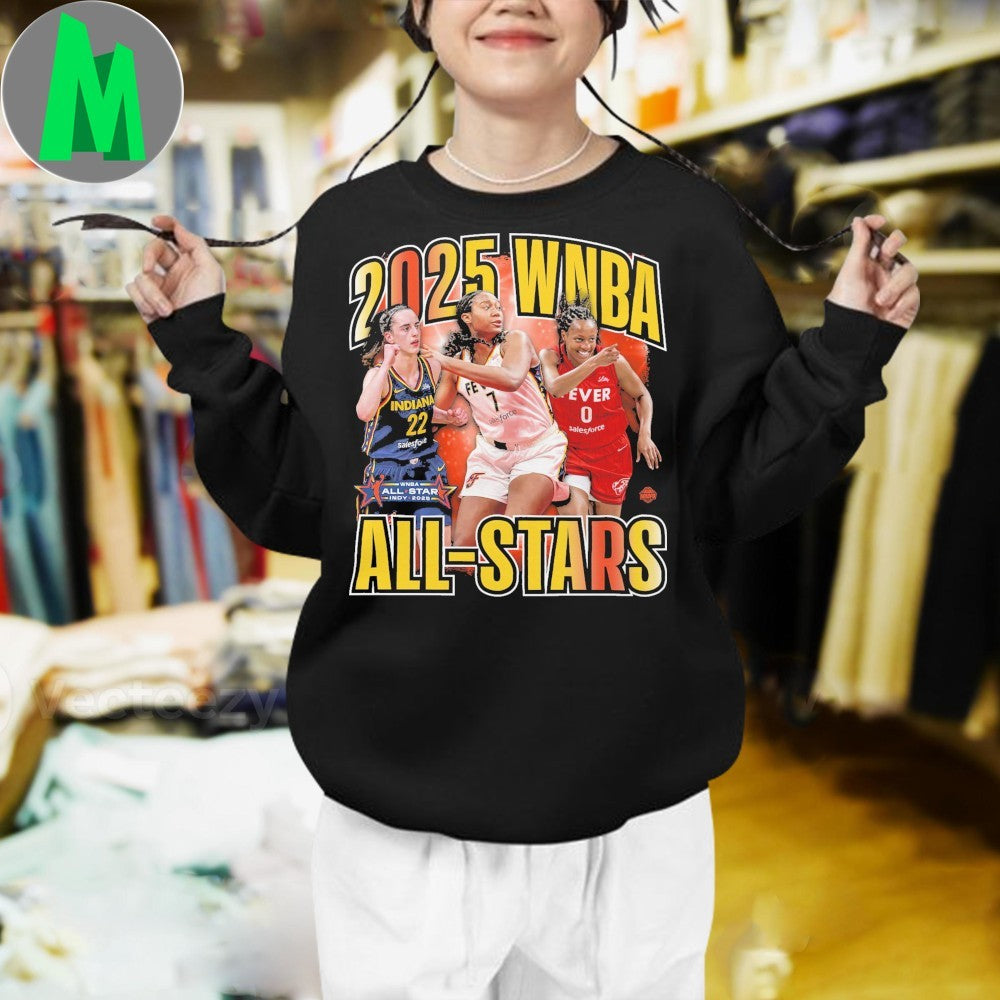 Aliyah Boston, Kelsey Mitchell & Caitlin Clark Indiana Fever Stadium Essentials Unisex 2025 WNBA All-Star Game Player Shirt