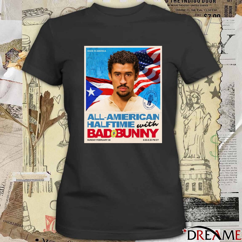 All-American Halftime With Bad Bunny February 8 2026 Poster t-shirt