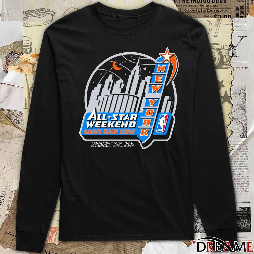 All-Stars Weekend Madison Square Garden February 6-8 1998 NBA New York Logo t-shirt