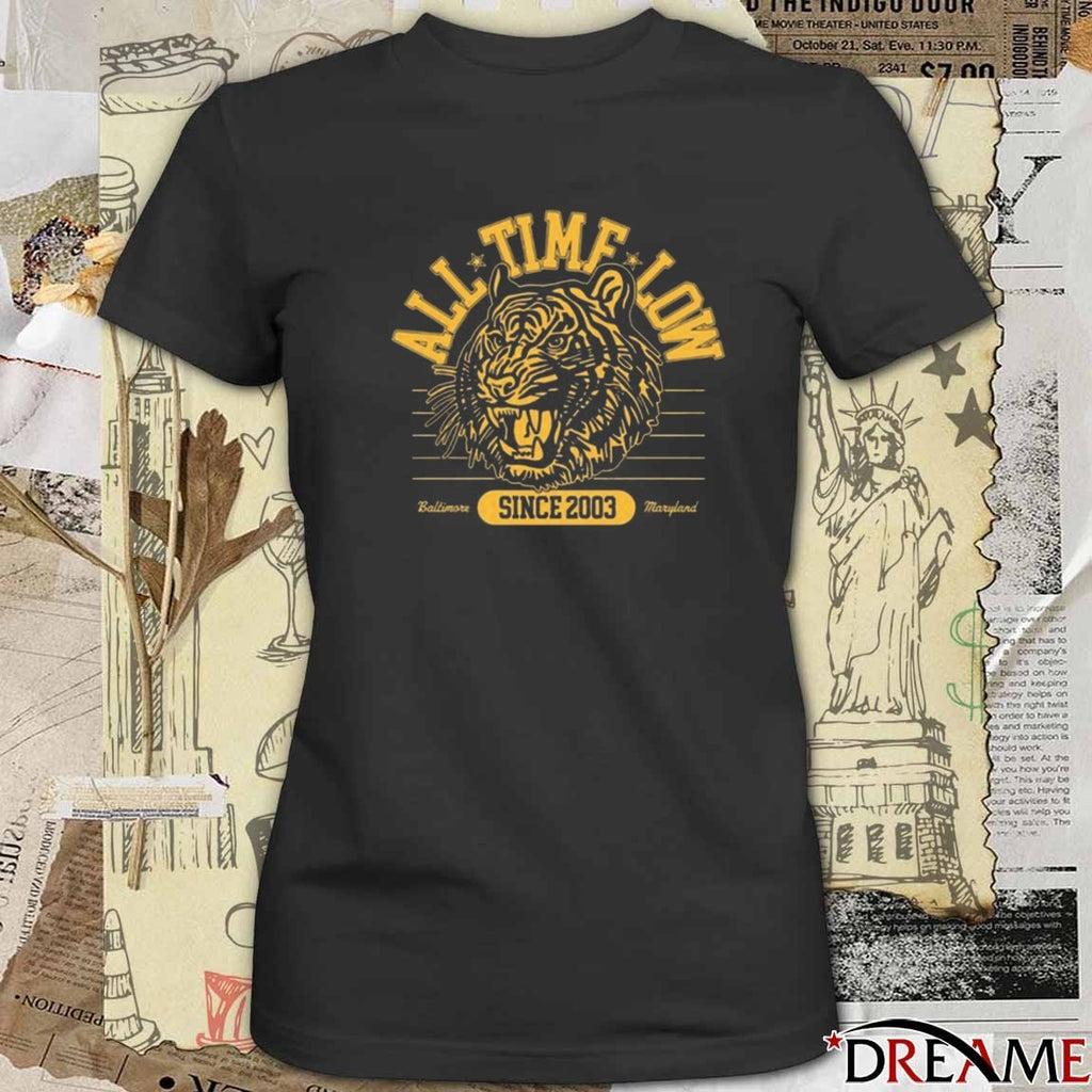 All Time Low Since 2003 Baltimore Maryland Tiger t-shirt