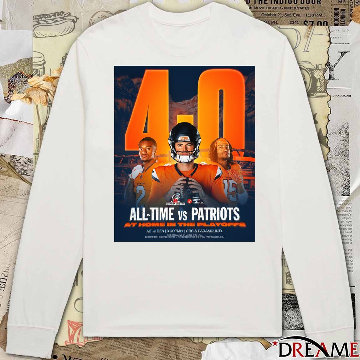 All-Time Vs Patriots At Home In The Playoffs AFC Championship Poster t-shirt