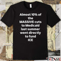 Almost 10% Of The Massive Cuts To Medicaid Last Summer Went Directly To Fund ICE Fund Health care Stop ICE t-shirt