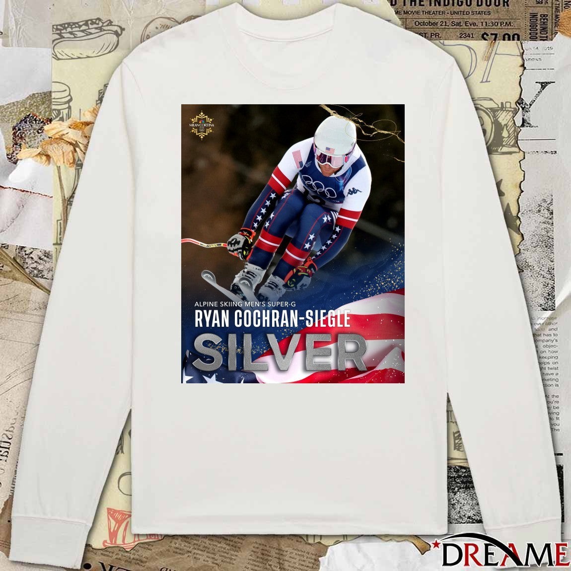 Alpine Skiing Men’s Super-G 2026 Ryan Cochran-Siegle Silver Milan Cortina Poster t-shirt