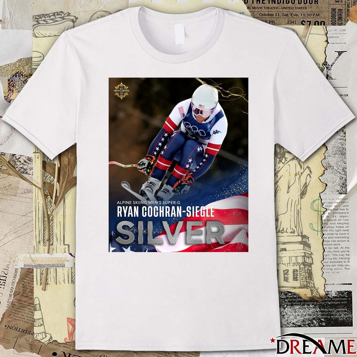 Alpine Skiing Men’s Super-G 2026 Ryan Cochran-Siegle Silver Milan Cortina Poster t-shirt