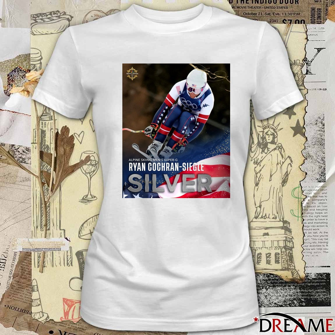 Alpine Skiing Men’s Super-G 2026 Ryan Cochran-Siegle Silver Milan Cortina Poster t-shirt