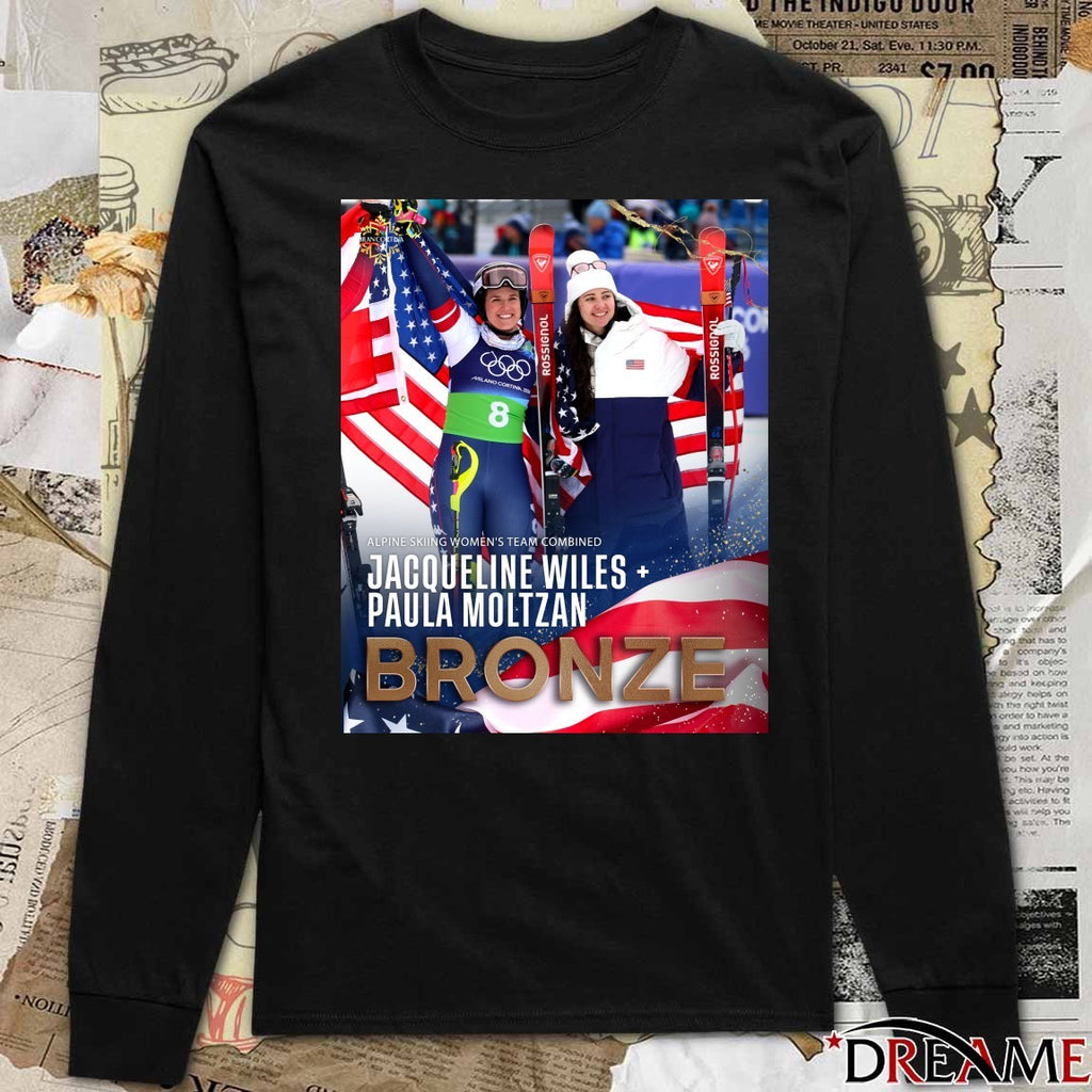 Alpine Skiing Women’s Team Combined Jackie Wiles And Paula Moltzan Bronze 2026 Poster t-shirt