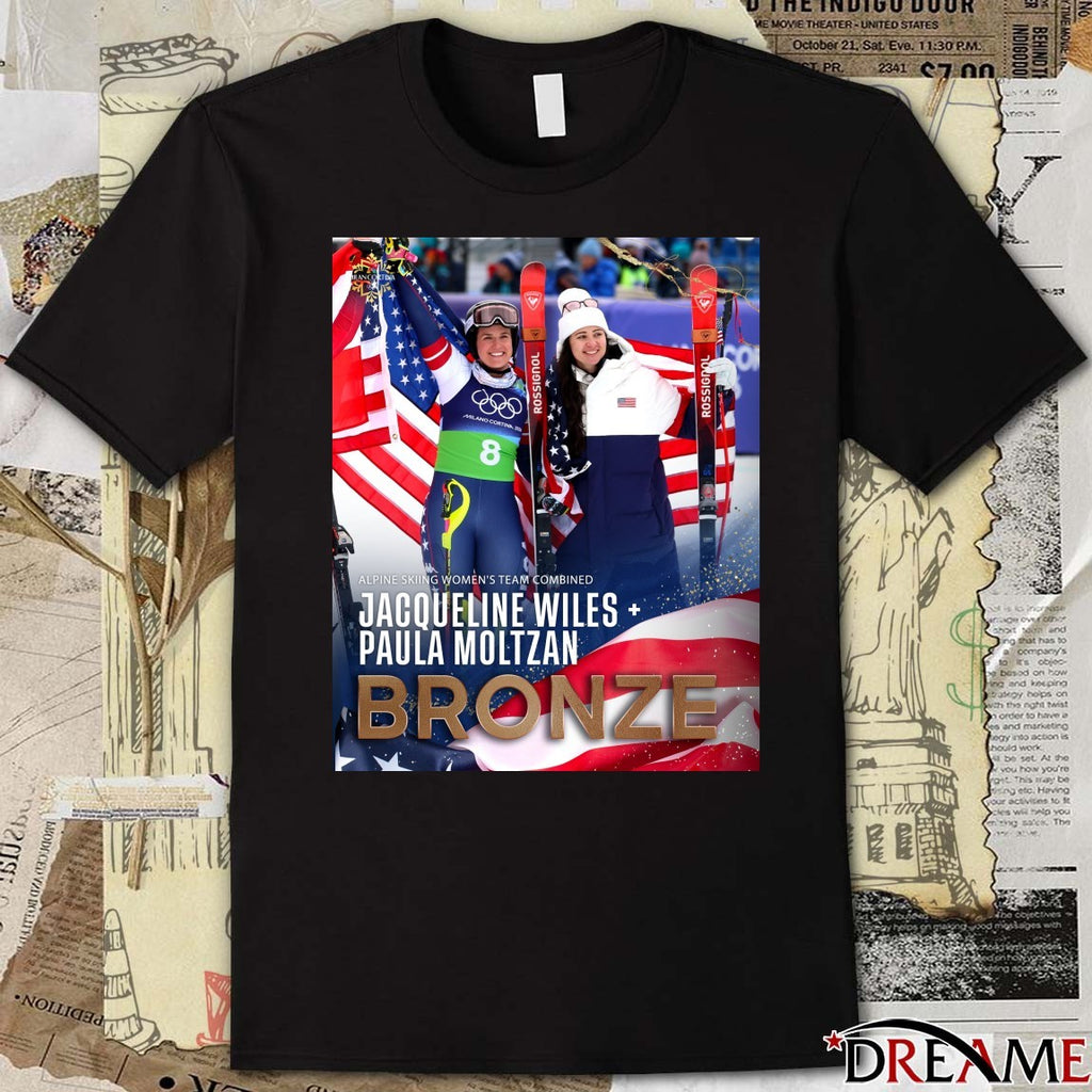 Alpine Skiing Women’s Team Combined Jackie Wiles And Paula Moltzan Bronze 2026 Poster t-shirt