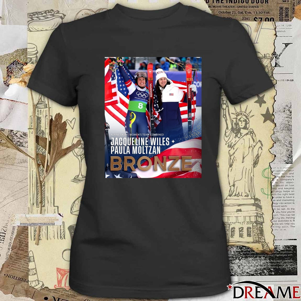 Alpine Skiing Women’s Team Combined Jackie Wiles And Paula Moltzan Bronze 2026 Poster t-shirt