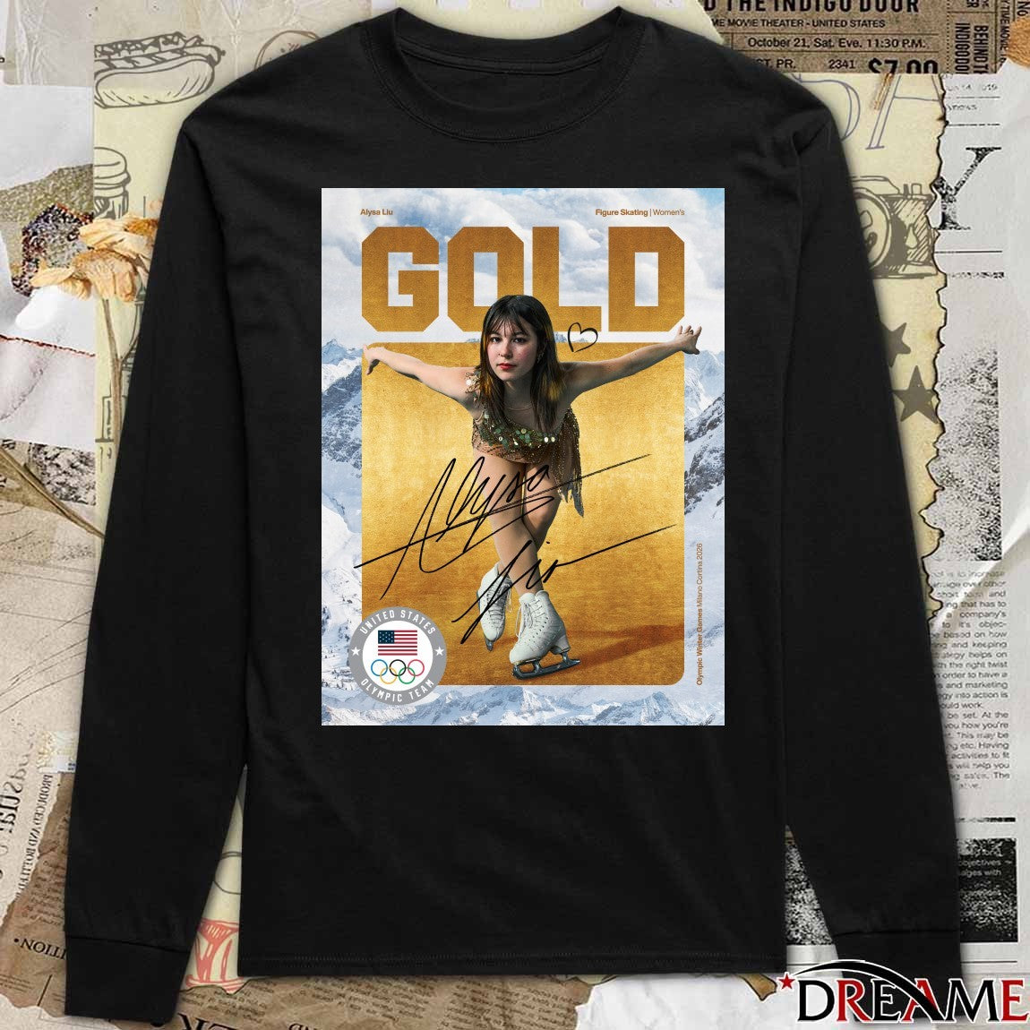 Alysa Liu Figure Skating Women’s GOLD Medal Signature 2026 Olympic Milano Cortina t-shirt