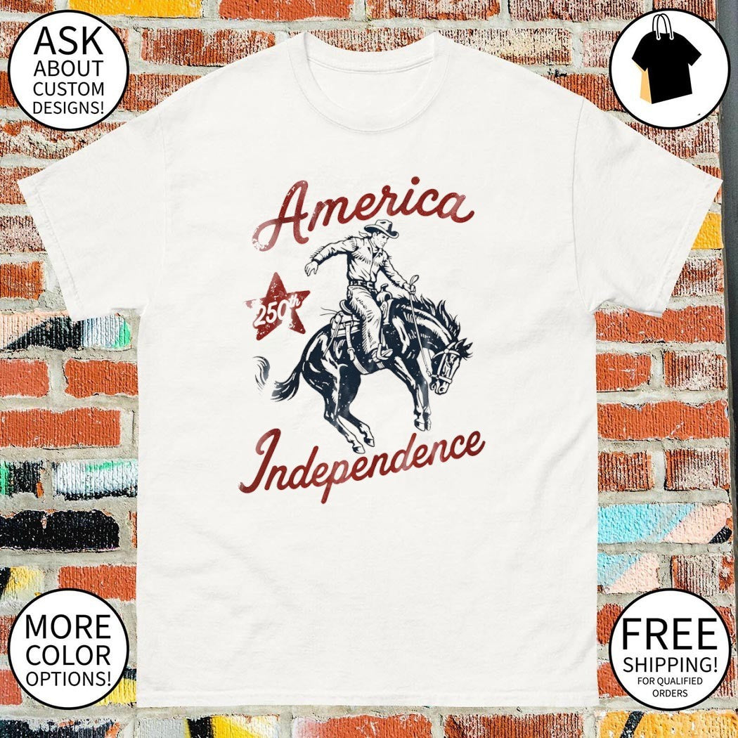 America Independence Cowboy USA 250th Anniversary Independence Day shirt