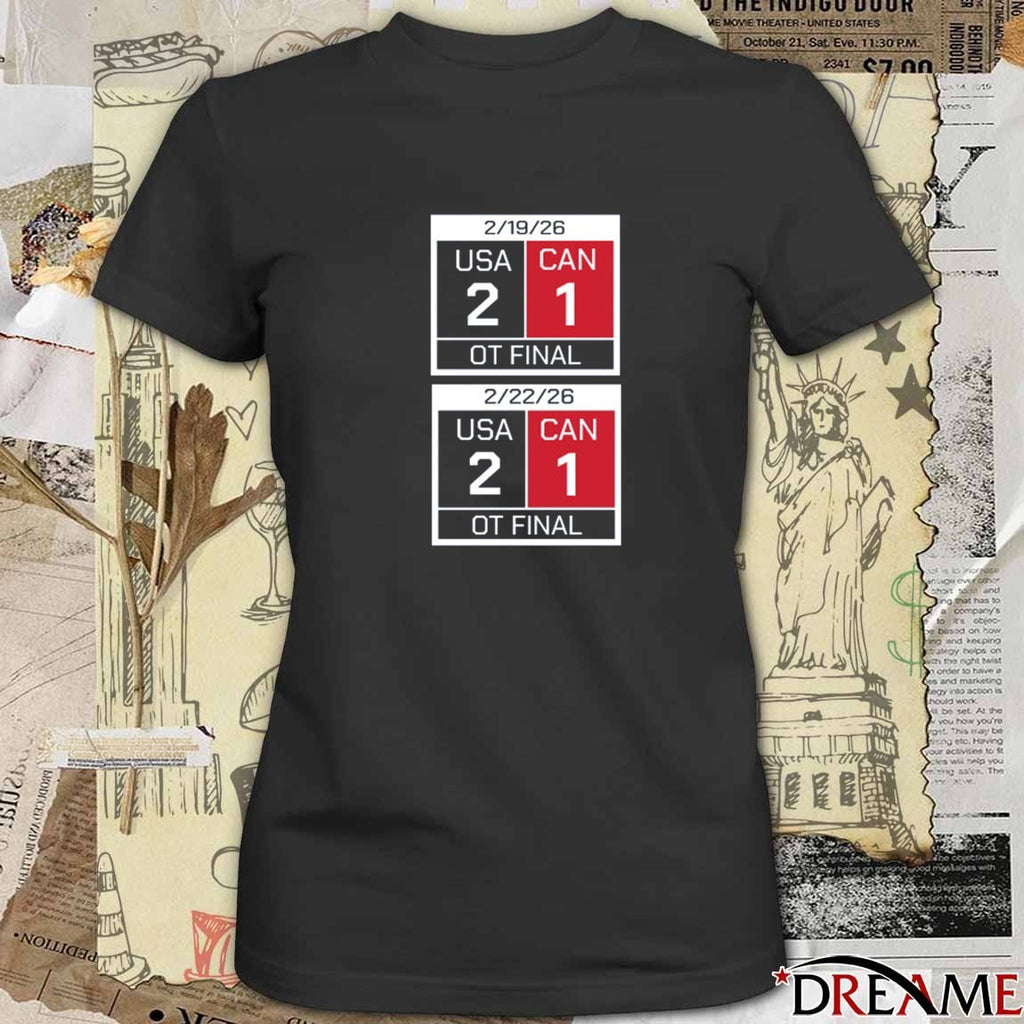 America Scoreboard That’s Just American Hockey USA vs Canada 2026 t-shirt