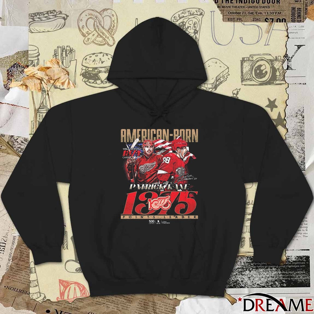 American Born Detroit Red Wings 1375 Points Leader Patrick Kane Signature t-shirt