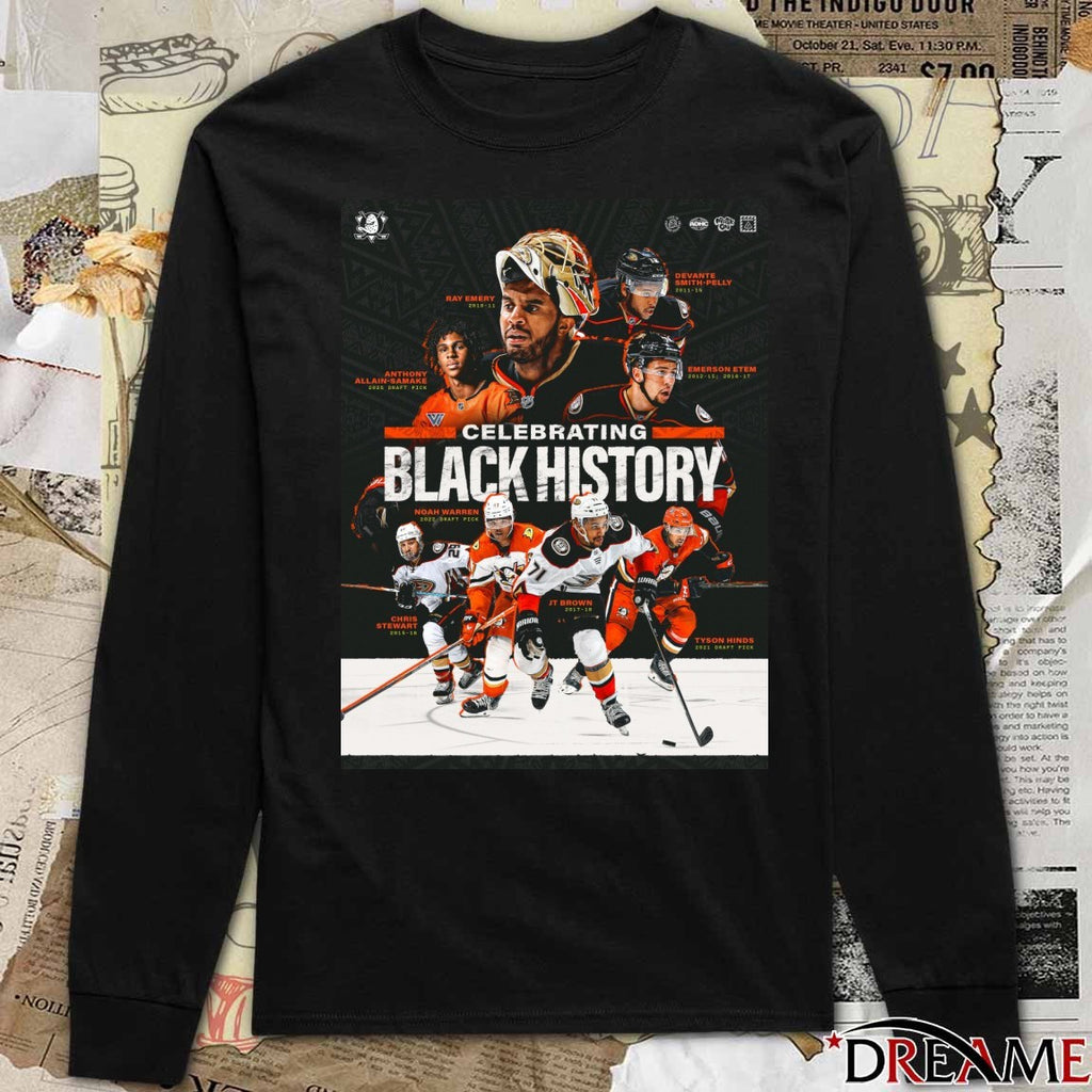 Anaheim Ducks Celebrating Black History Ray Emery, Devante Smith-Pelly, Anthony Allain-Samake Poster t-shirt