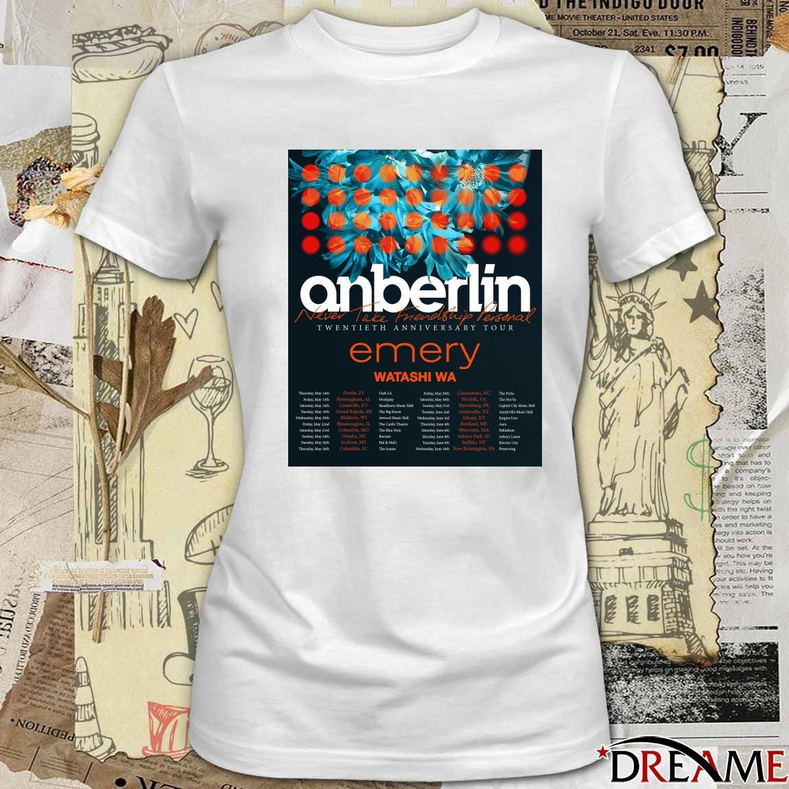 Anberlin Never Take Friendship Personal Twentieth Anniversary Tour 2026 Poster t-shirt