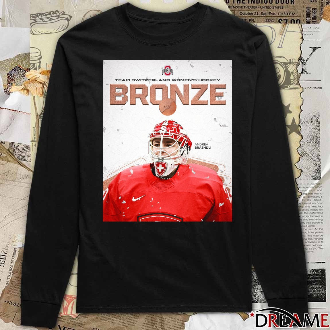 Andrea Braendli Ohio State Women Team Switzerland Women’s Hockey Bronze Medal t-shirt