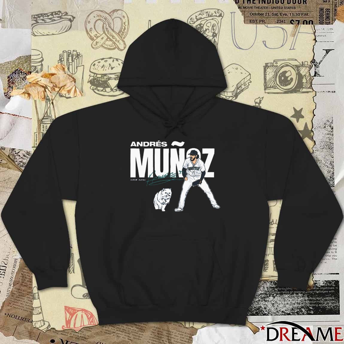 Andrés Muñoz Seattle Mariners MLB Slash Line Signature Painting t-shirt