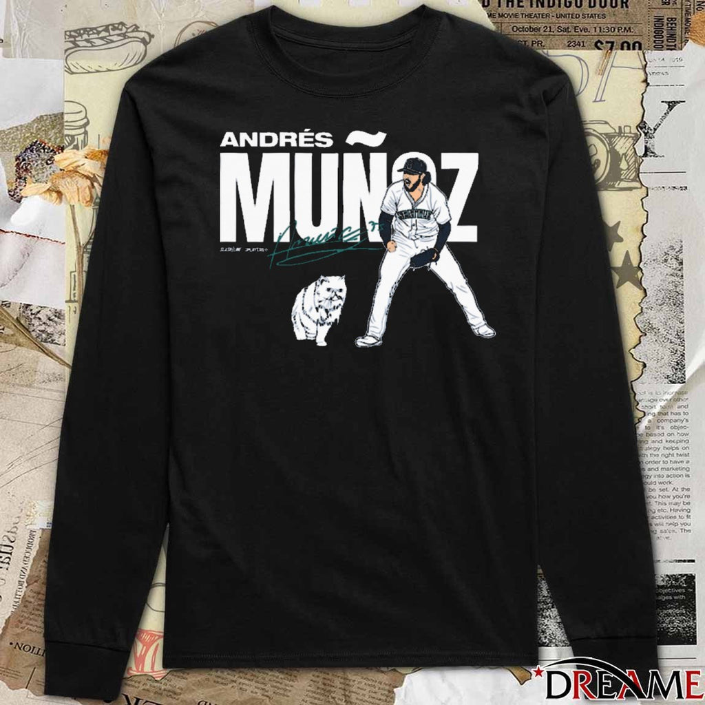 Andrés Muñoz Seattle Mariners MLB Slash Line Signature Painting t-shirt