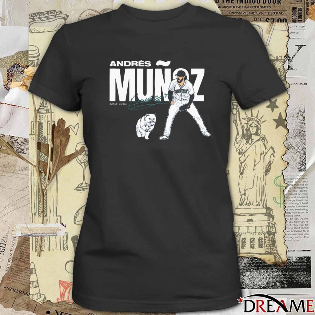 Andrés Muñoz Seattle Mariners MLB Slash Line Signature Painting t-shirt