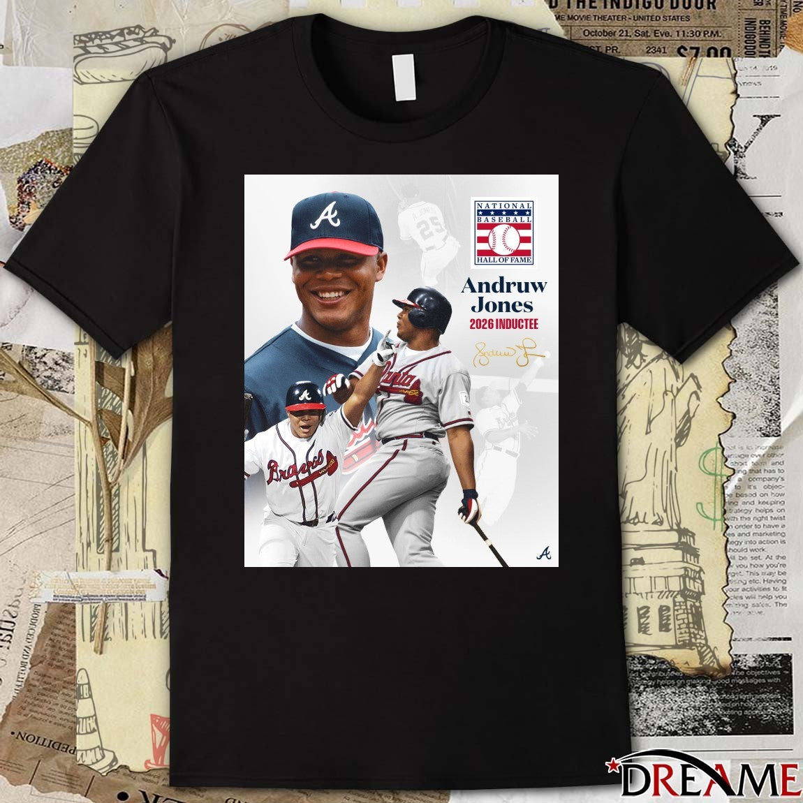 Andruw Jones 2026 Inductee National Baseball Hall Of Fame Signature Poster t-shirt