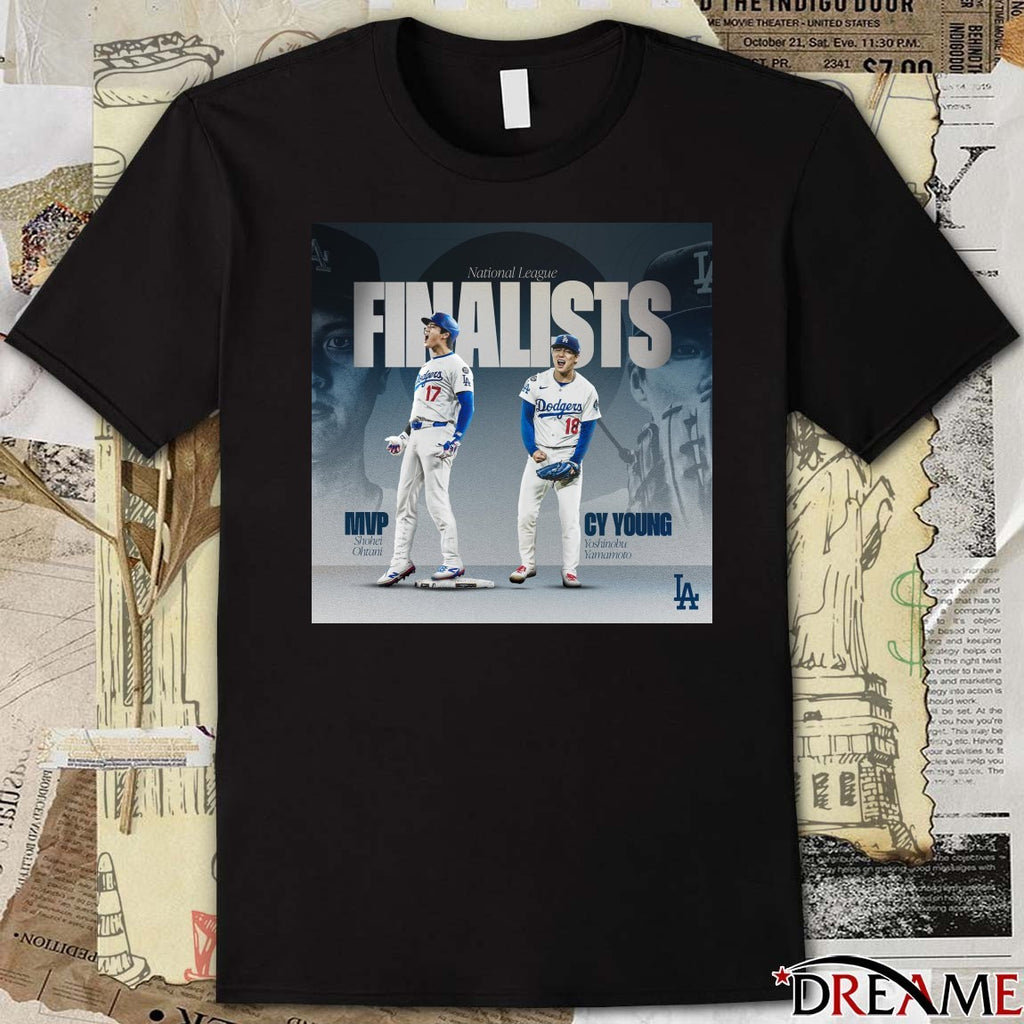 Angeles Dodgers National League awards Shohei Ohtani for MVP, Yoshinobu Yamamoto for Cy Young Poster t-shirt
