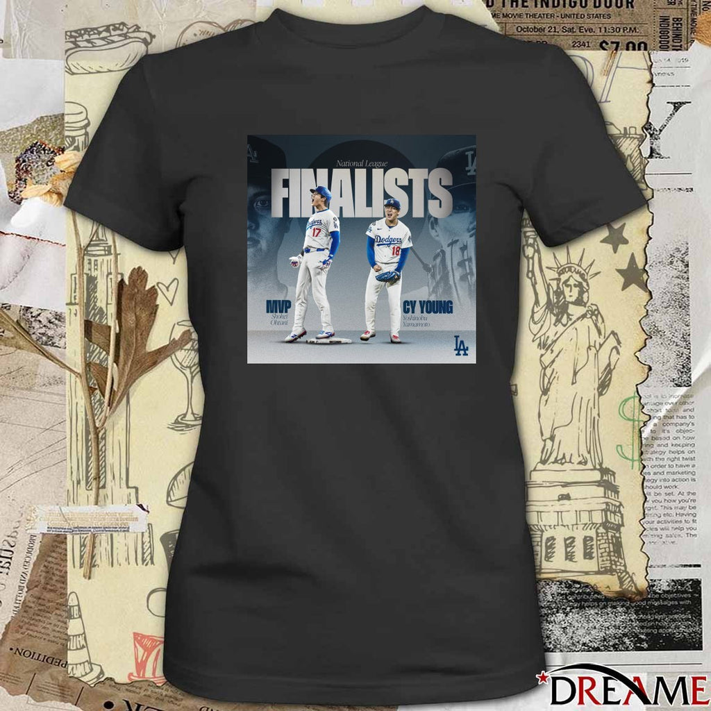 Angeles Dodgers National League awards Shohei Ohtani for MVP, Yoshinobu Yamamoto for Cy Young Poster t-shirt