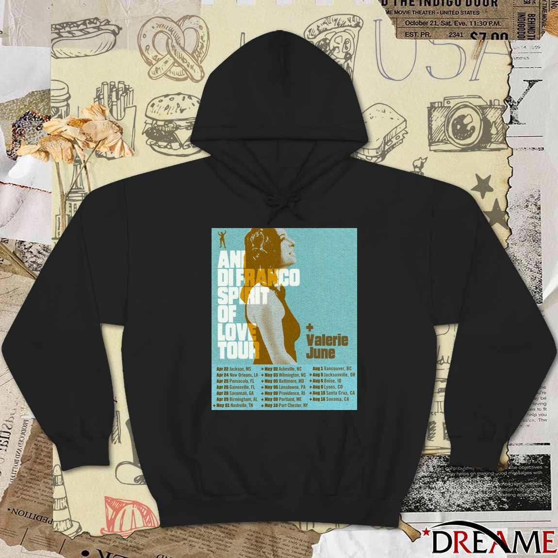 Ani Difranco Spirit Of Love Tour + Valerie June t-shirt