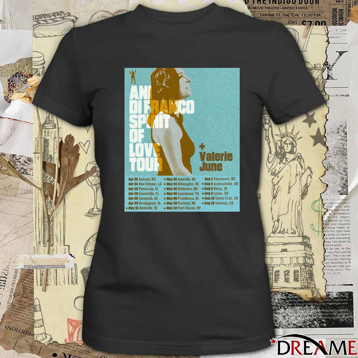 Ani Difranco Spirit Of Love Tour + Valerie June t-shirt
