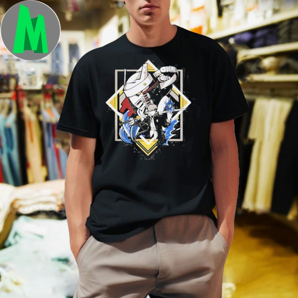 Anime Game Protagonist Robot Sword Graphic T-Shirt