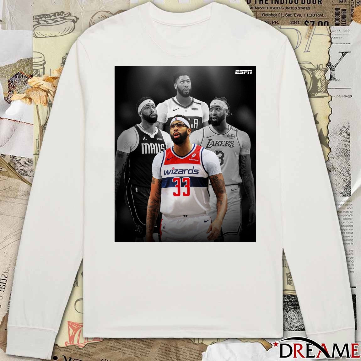Anthony Davis Joins His Fourth NBA Pelicans, Lakers, Mavericks and Wizards Poster t-shirt