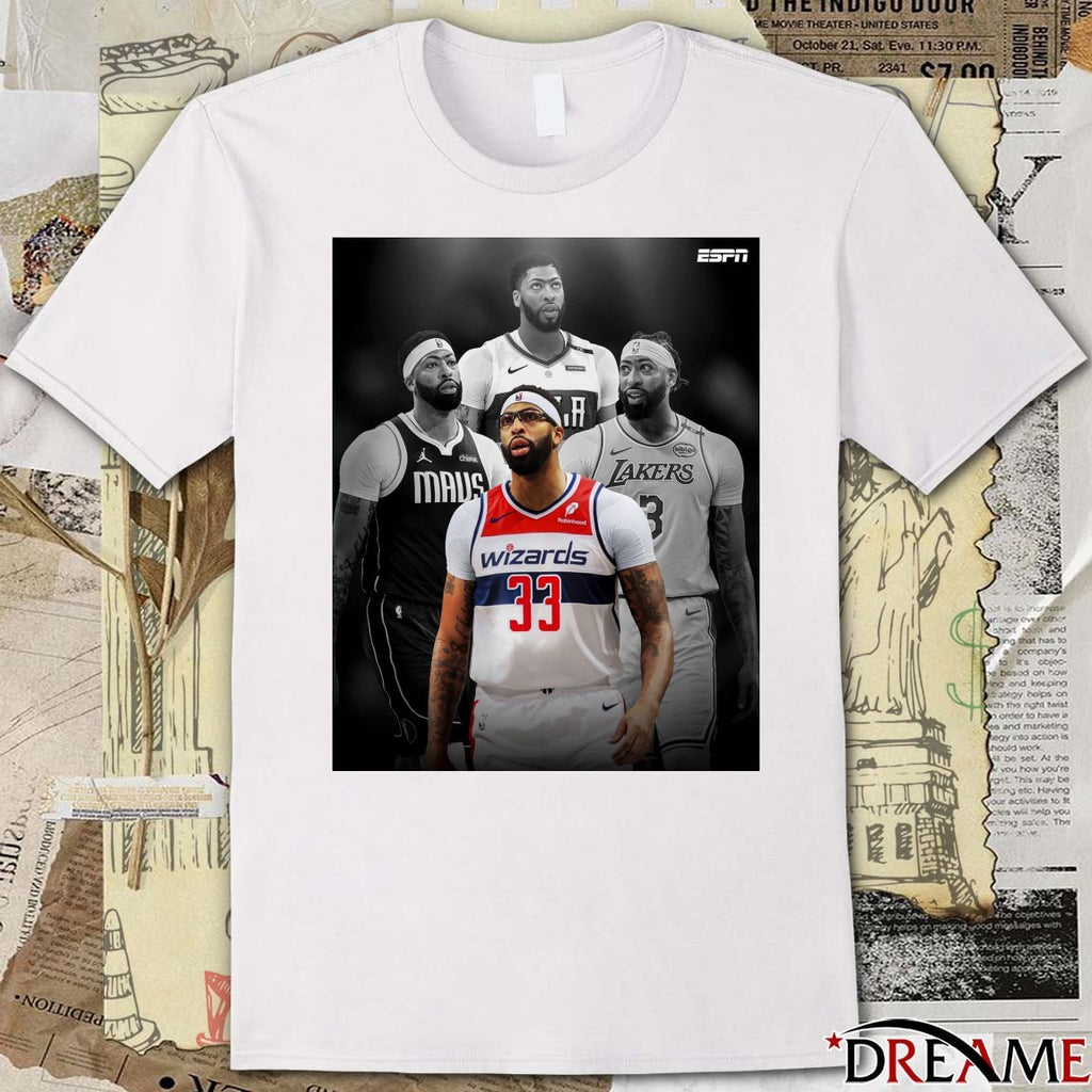 Anthony Davis Joins His Fourth NBA Pelicans, Lakers, Mavericks and Wizards Poster t-shirt