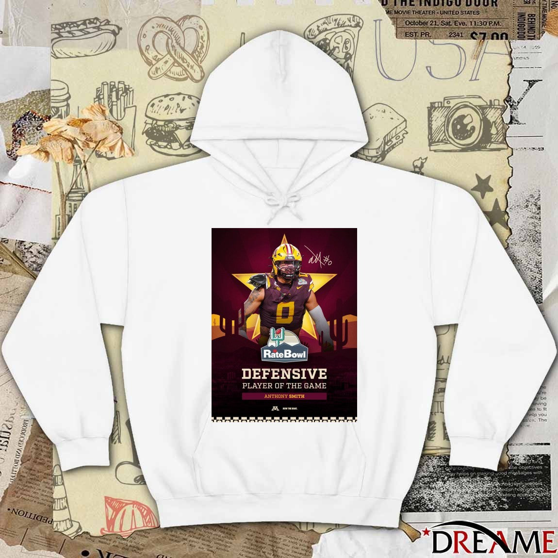 Anthony Smith Defensive Player of the Game Minnesota Golden Gophers 2025 Rate Bowl Signature Poster t-shirt