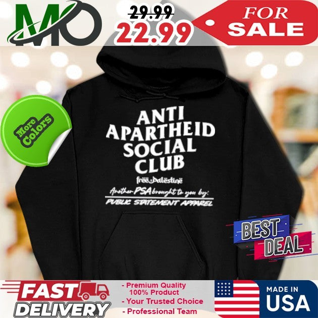 Anti Apartheid Social Club Free Palestine Political Statement Apparel Shirt