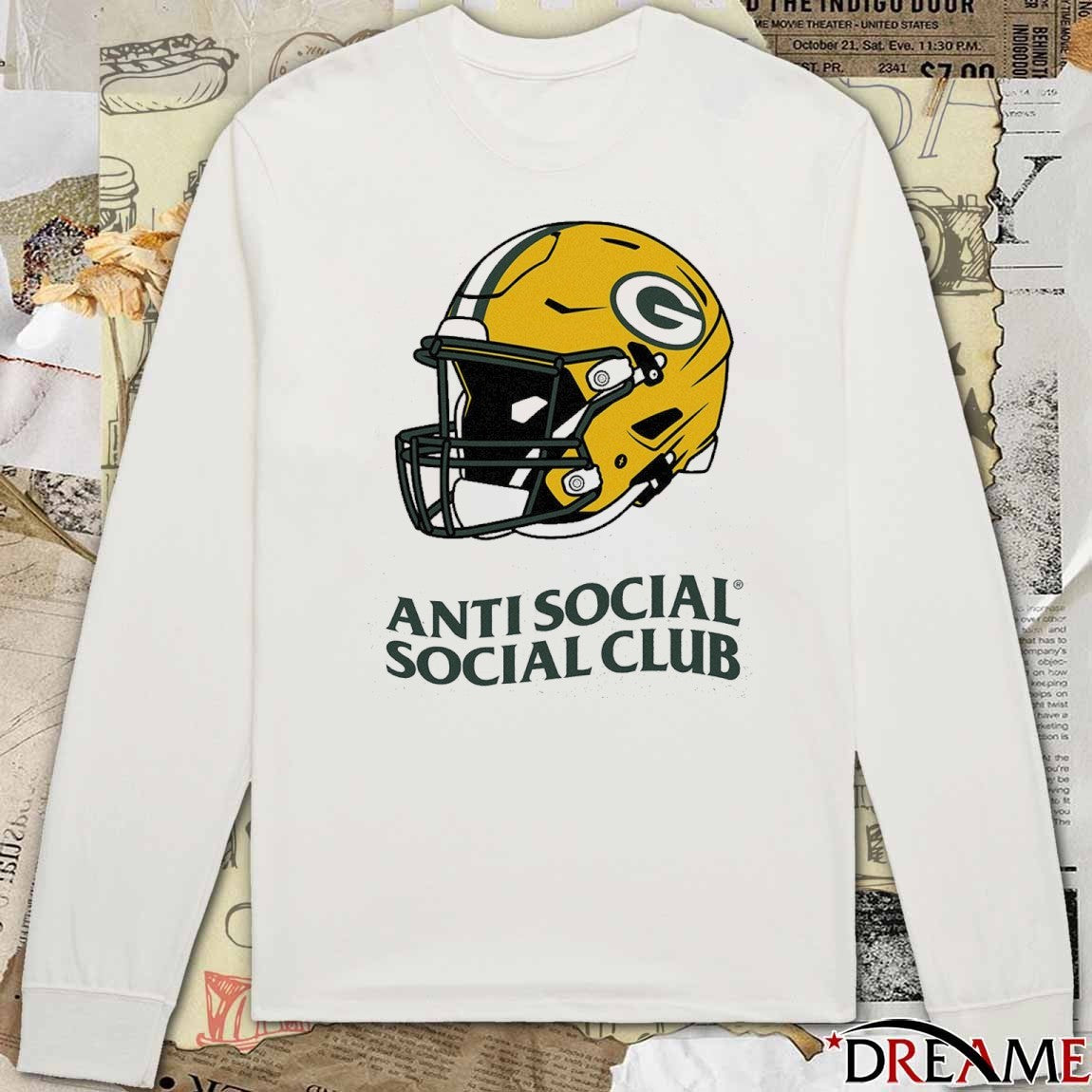 Anti Social Social Club x Green Bay Packers Impact Helmet t-shirt