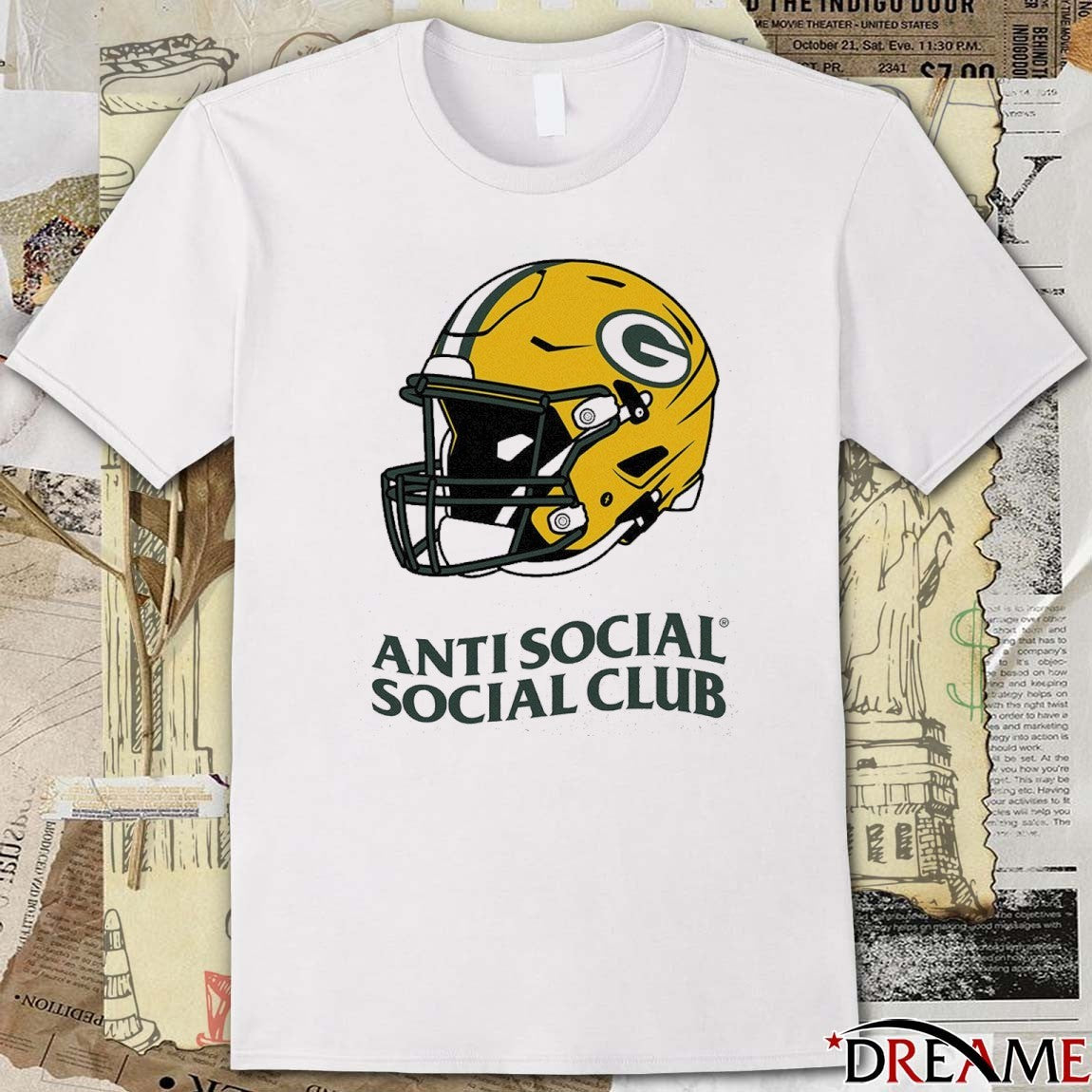 Anti Social Social Club x Green Bay Packers Impact Helmet t-shirt