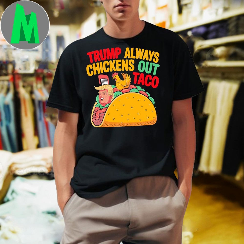 Anti-Trump Political Satire T-Shirt Taco & Chicken Graphic Tee Humorous Statement Apparel