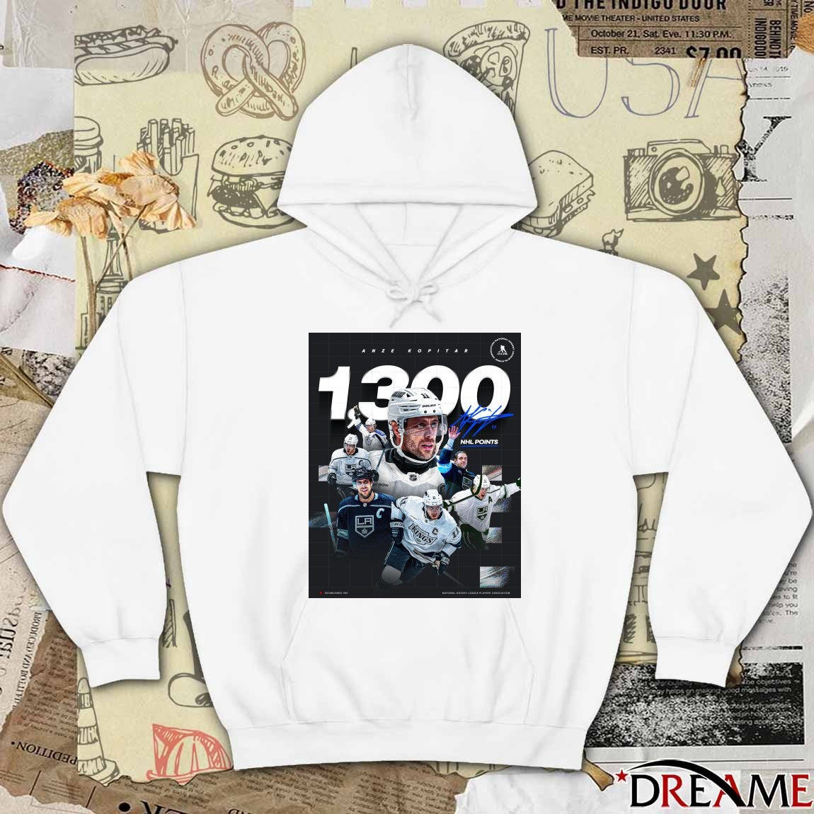 Anze Kopitar Los Angeles Kings 1300 NHL Points Signature 2026 Poster t-shirt
