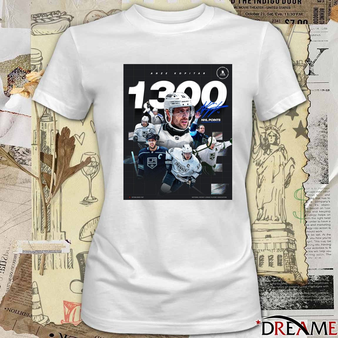 Anze Kopitar Los Angeles Kings 1300 NHL Points Signature 2026 Poster t-shirt