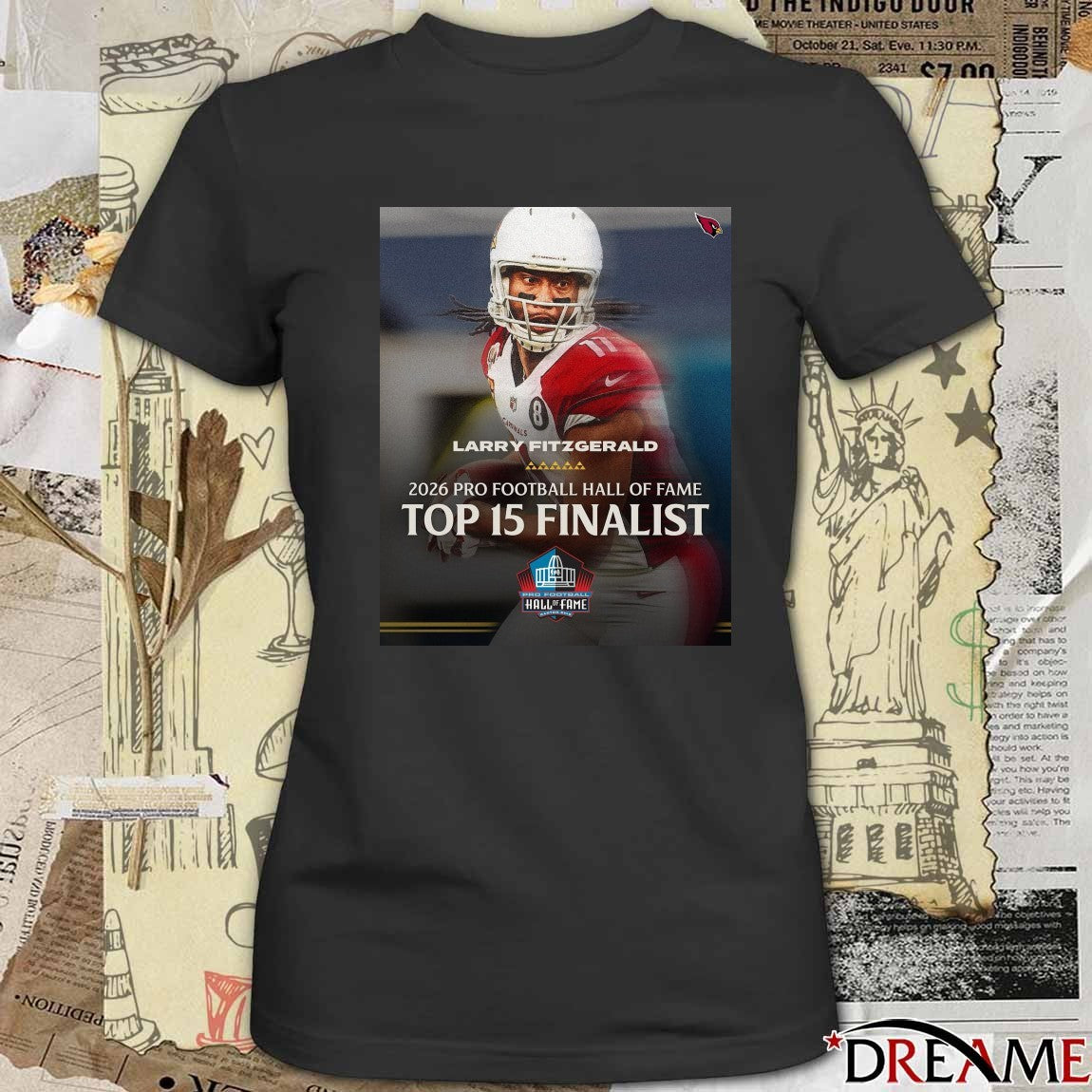 Arizona Cardinals Larry Fitzgerald Top 15 Finalist Pro Football Hall of Fame Class of 2026 Poster t-shirt
