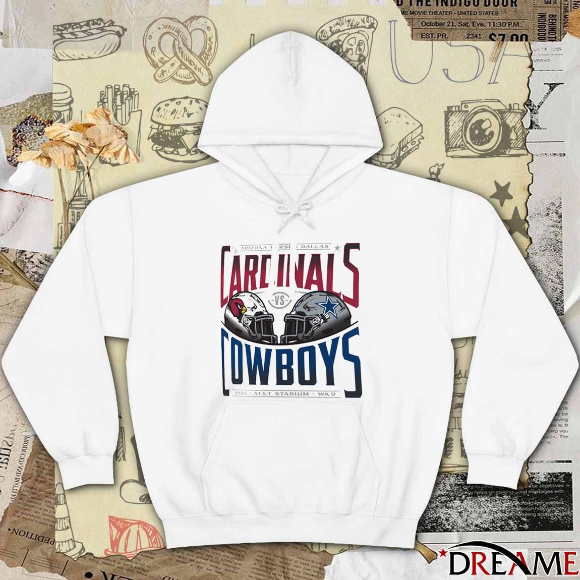 Arizona Cardinals Vs Dallas Cowboys 2025 AT&T Stadium Week 6 Helmet t-shirt