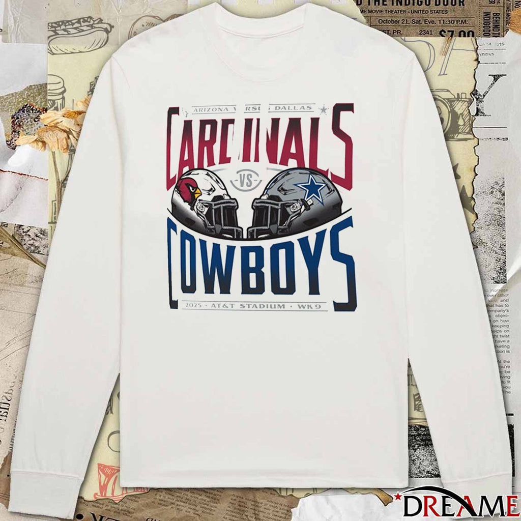 Arizona Cardinals Vs Dallas Cowboys 2025 AT&T Stadium Week 6 Helmet t-shirt