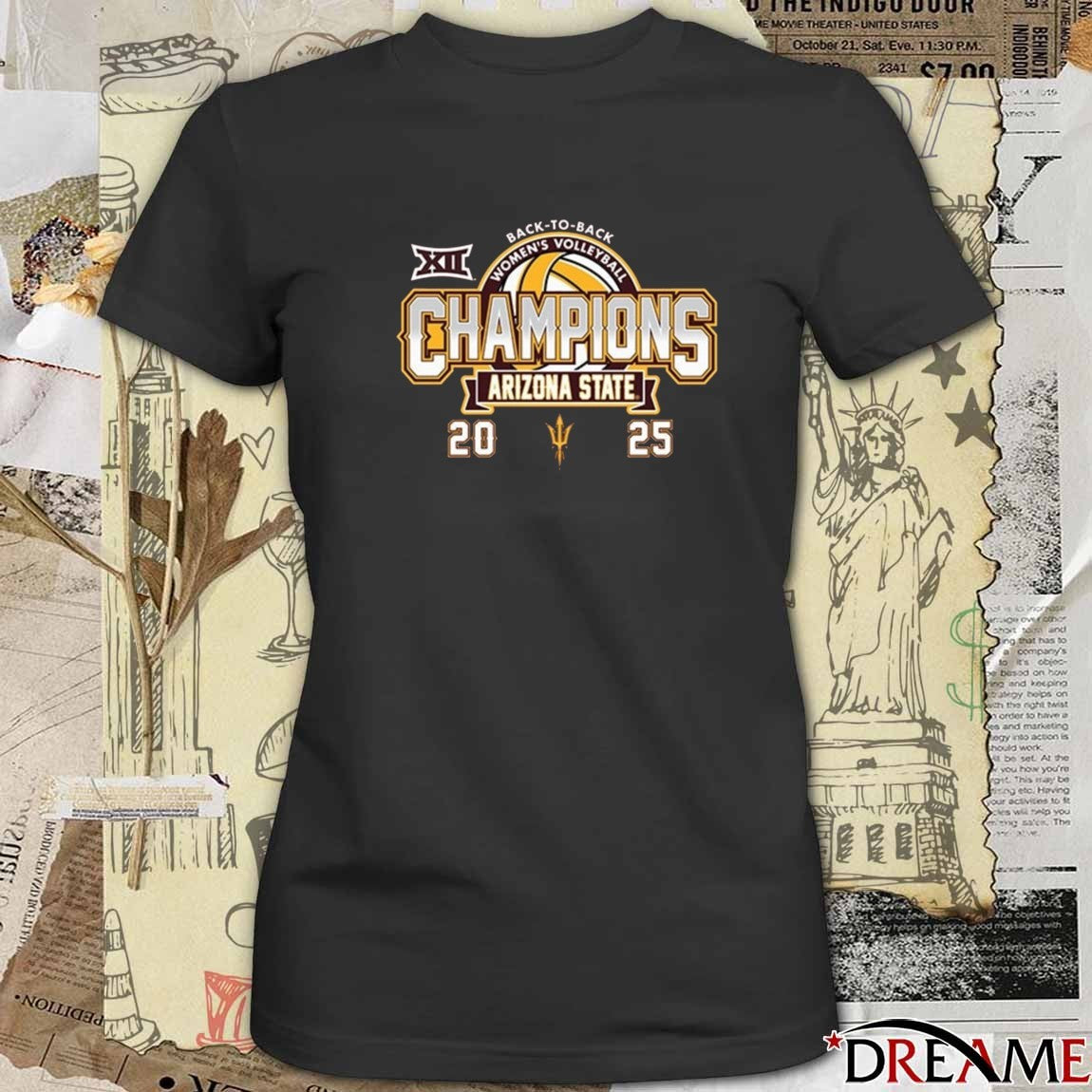 Arizona State Sun Devils 2025 Big 12 NCAA Volleyball Champions Back-To-Back t-shirt