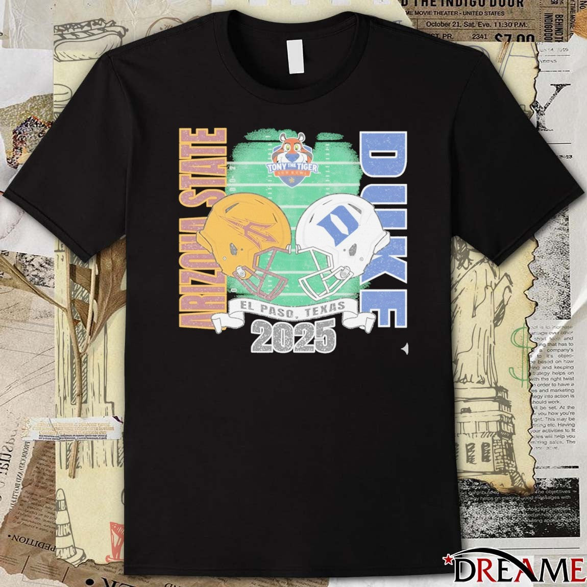 Arizona State Sun Devils 2025 Tony The Tiger Sun Bowl El Paso TX Helmets t-shirt