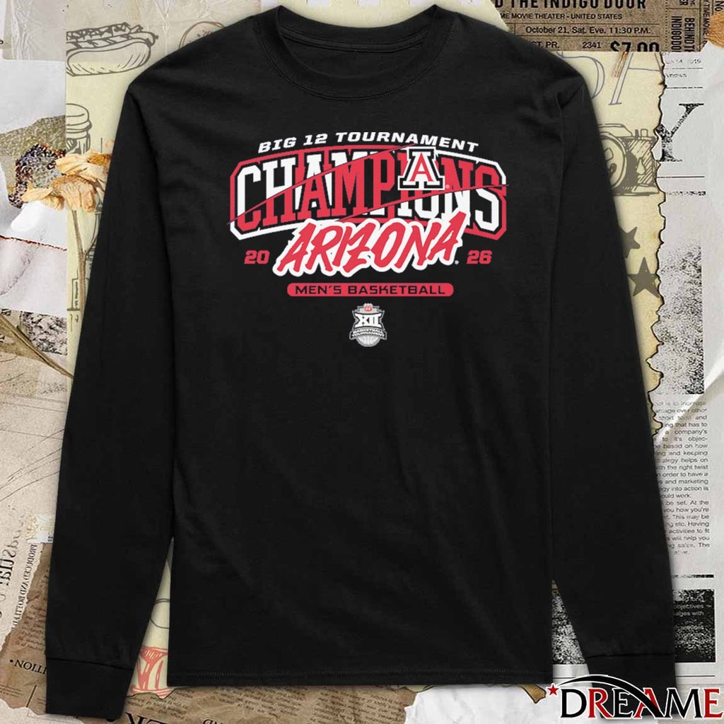 Arizona Wildcats Men’s Basketball 2026 Big 12 Tournament Champions NIL t-shirt