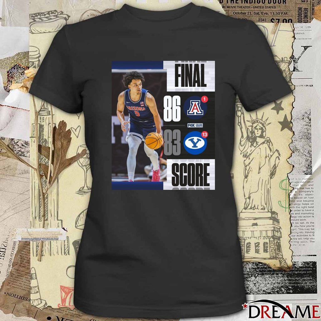 Arizona Wildcats Vs BYU Cougars Final Score 86 – 83 January 26, 2026 Poster t-shirt