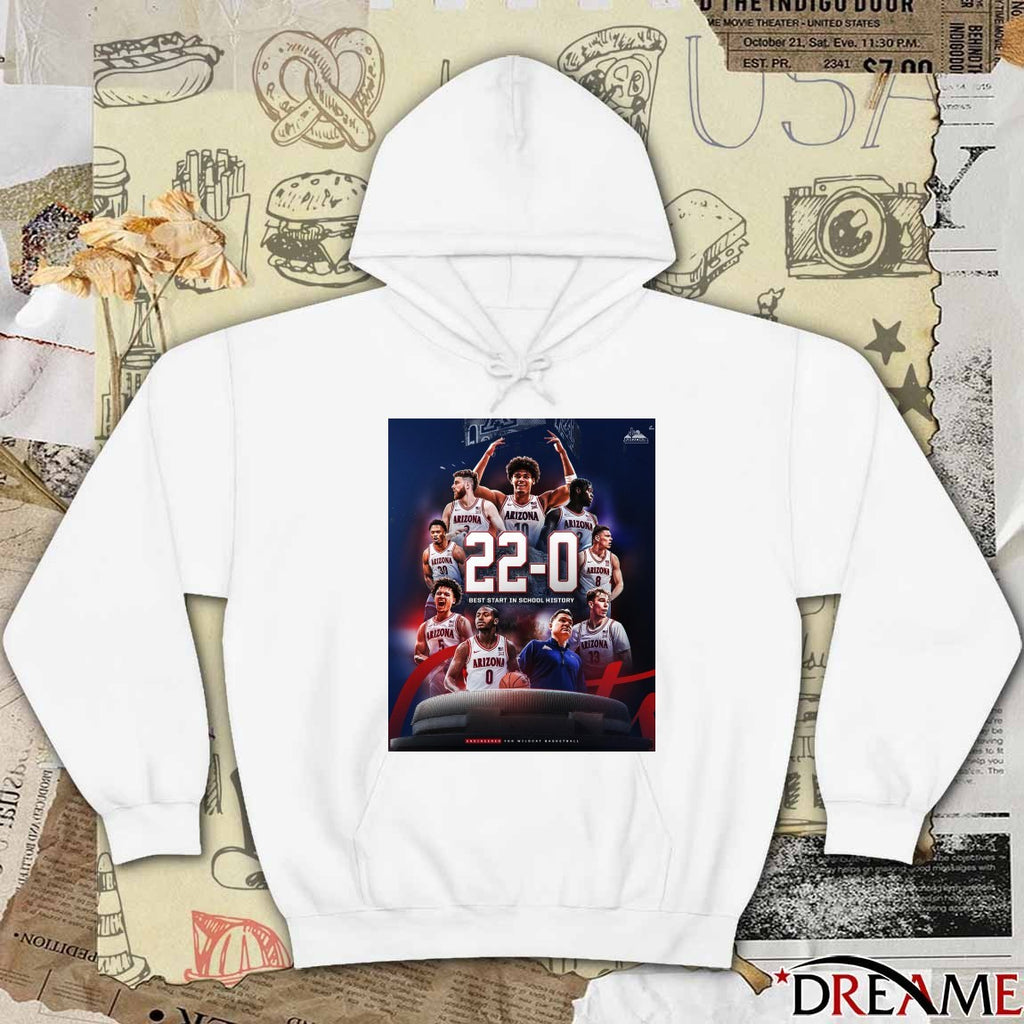 Arizona Wildcats men’s basketball 22-0 Best Start In School History Poster t-shirt