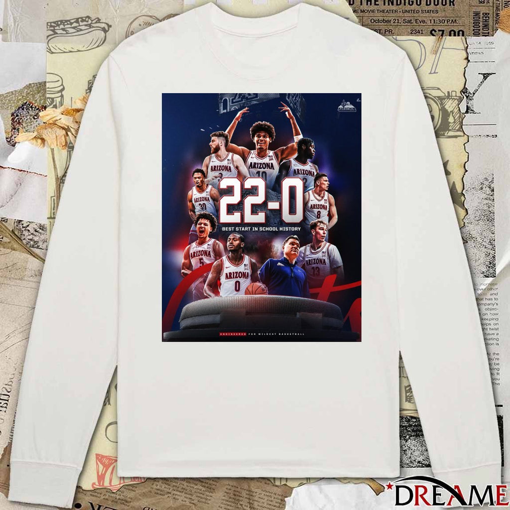 Arizona Wildcats men’s basketball 22-0 Best Start In School History Poster t-shirt