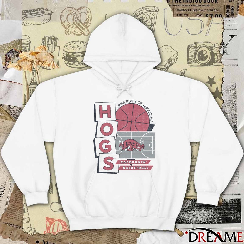 Arkansas Razorback Basketball Hogs University of Arkansas Faded Court Crew t-shirt